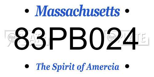 83PB024 Massachusetts License Plate