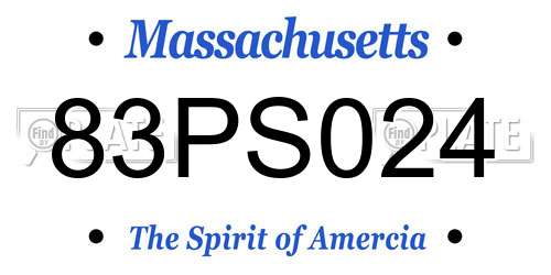 83PS024 Massachusetts License Plate