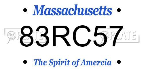 83RC57 Massachusetts License Plate