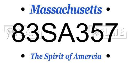 83SA357 Massachusetts License Plate
