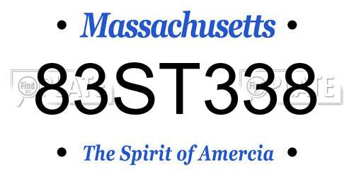 83ST338 Massachusetts License Plate
