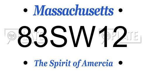83SW12 Massachusetts License Plate
