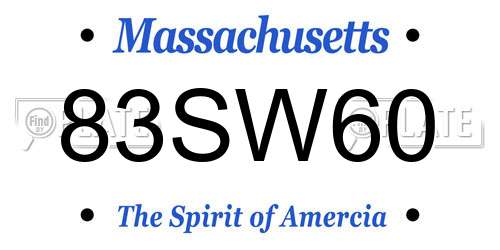 83SW60 Massachusetts License Plate