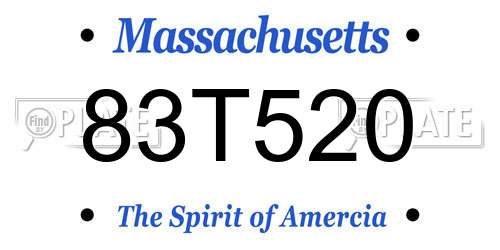 83T520 Massachusetts License Plate
