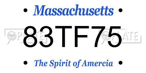 83TF75 Massachusetts License Plate