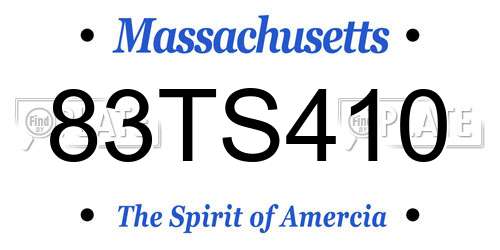 83TS410 Massachusetts License Plate