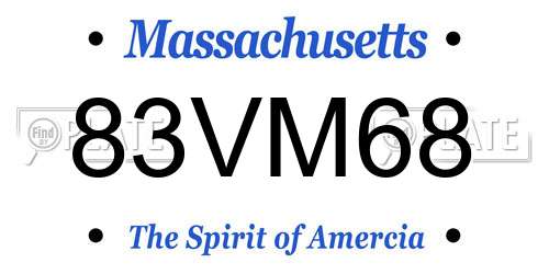 83VM68 Massachusetts License Plate