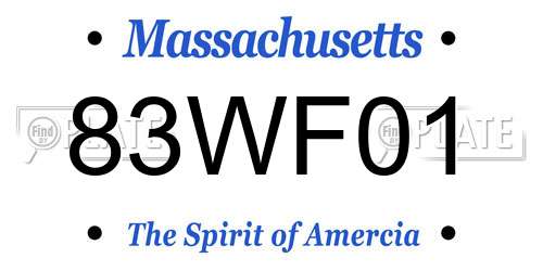 83WF01 Massachusetts License Plate