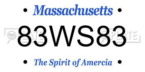 83WS83 Massachusetts License Plate