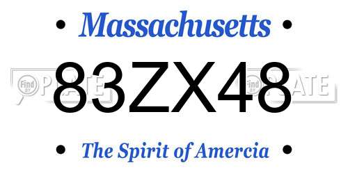 83ZX48 Massachusetts License Plate