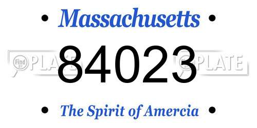 84023 Massachusetts License Plate
