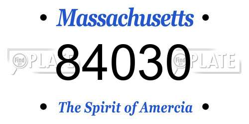 84030 Massachusetts License Plate