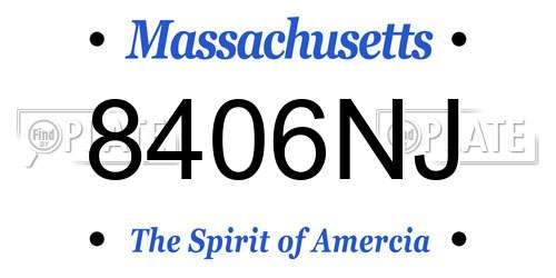 8406NJ Massachusetts License Plate