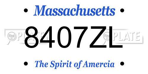 8407ZL Massachusetts License Plate