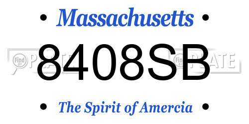 8408SB Massachusetts License Plate