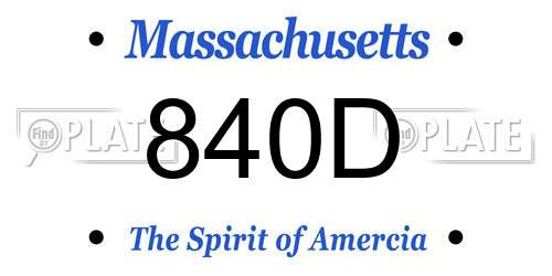 840D Massachusetts License Plate