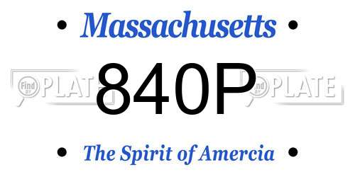 840P Massachusetts License Plate