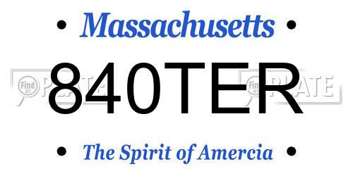 840TER Massachusetts License Plate