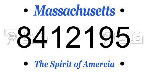 8412195 Massachusetts License Plate