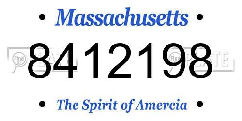 8412198 Massachusetts License Plate