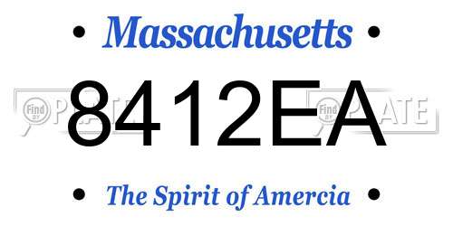 8412EA Massachusetts License Plate