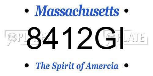 8412GI Massachusetts License Plate