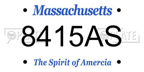8415AS Massachusetts License Plate