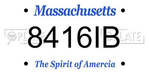8416IB Massachusetts License Plate
