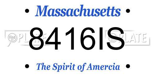 8416IS Massachusetts License Plate