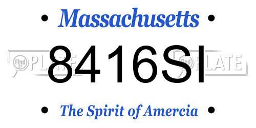 8416SI Massachusetts License Plate