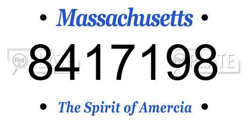 8417198 Massachusetts License Plate