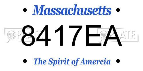 8417EA Massachusetts License Plate