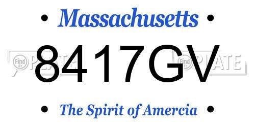 8417GV Massachusetts License Plate