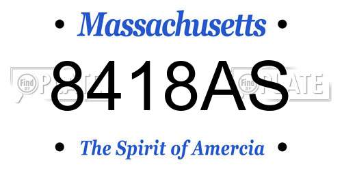 8418AS Massachusetts License Plate