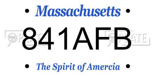841AFB Massachusetts License Plate