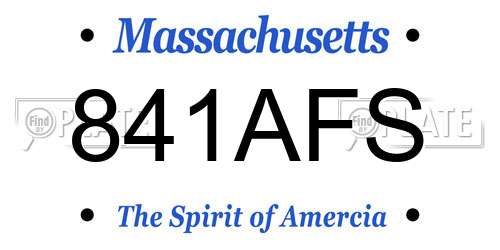 841AFS Massachusetts License Plate