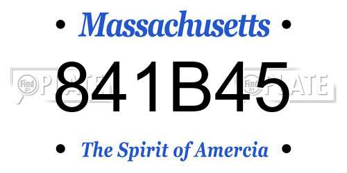 841B45 Massachusetts License Plate