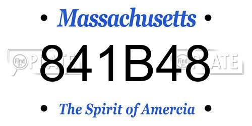 841B48 Massachusetts License Plate