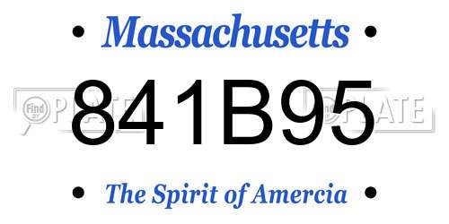 841B95 Massachusetts License Plate
