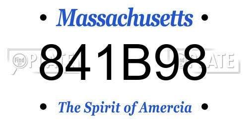 841B98 Massachusetts License Plate