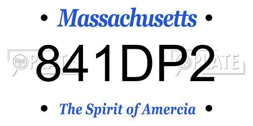 841DP2 Massachusetts License Plate