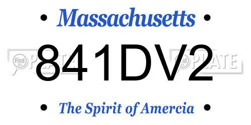 841DV2 Massachusetts License Plate