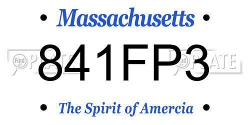 841FP3 Massachusetts License Plate