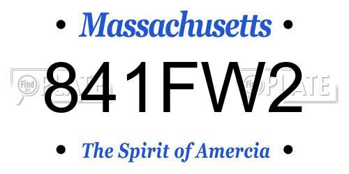 841FW2 Massachusetts License Plate