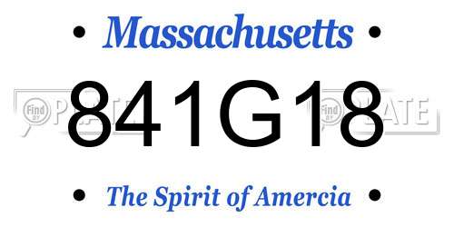 841G18 Massachusetts License Plate
