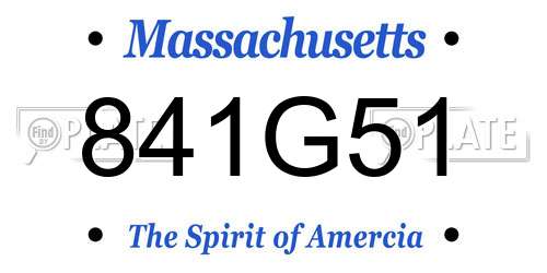 841G51 Massachusetts License Plate