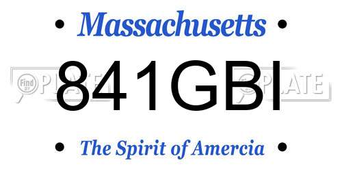 841GBI Massachusetts License Plate