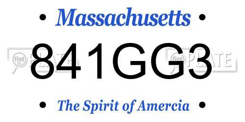 841GG3 Massachusetts License Plate