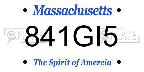 841GI5 Massachusetts License Plate