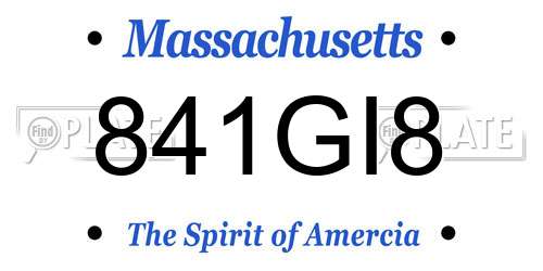 841GI8 Massachusetts License Plate